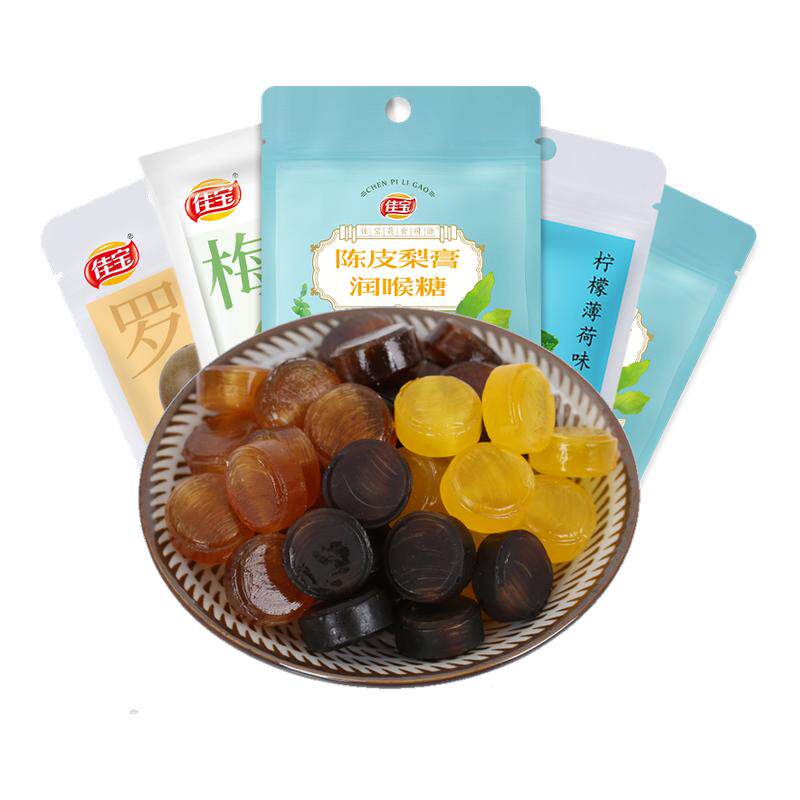 佳宝 陈皮梨膏润喉糖清凉柠檬薄荷味糖果 儿童莱阳秋梨膏糖小零食