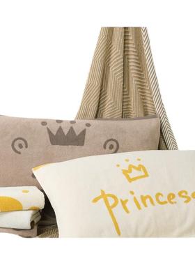 【2条】金号枕巾纯棉A类全棉卡通单人枕头巾家用学生宿舍枕芯盖巾