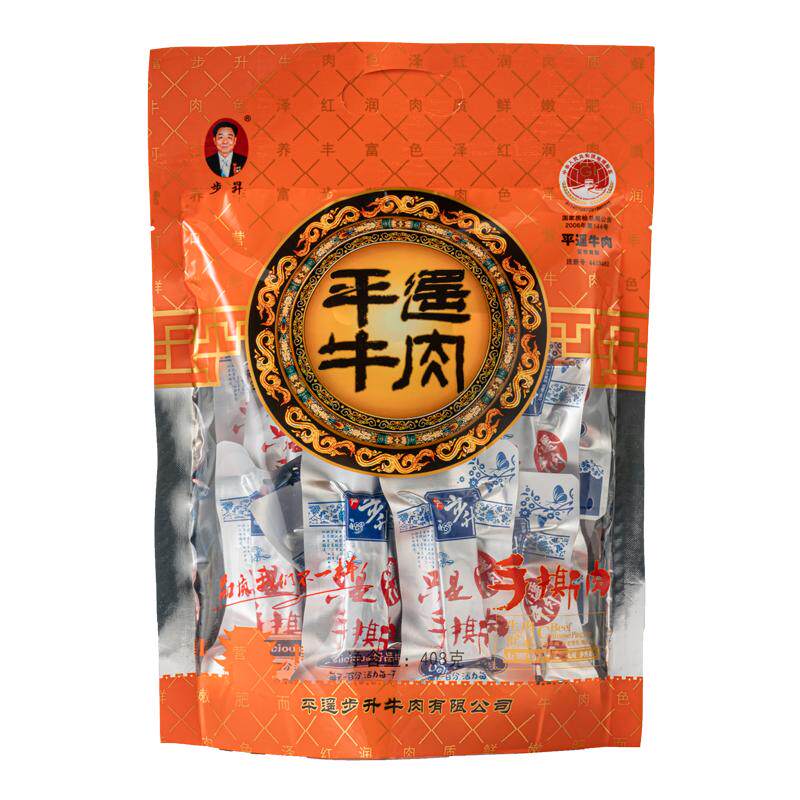 步升平遥牛肉手撕肉408g冷吃健康零食小包装山西特产熟食即食真空