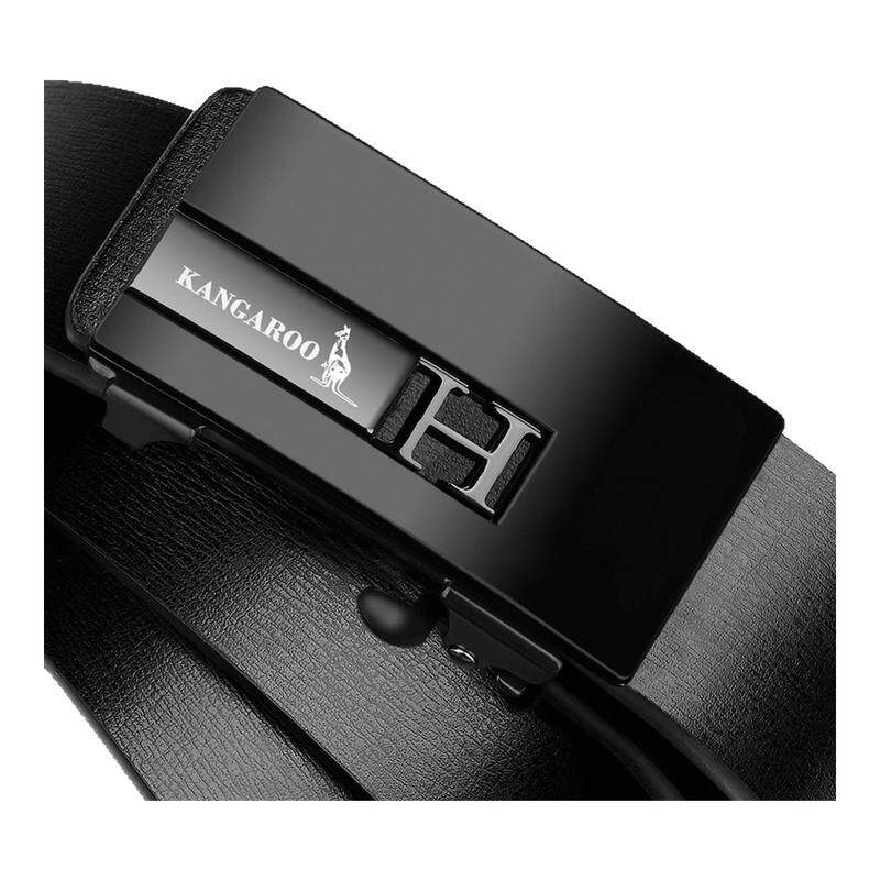 袋鼠皮带男真皮无牙自动扣商务休闲内穿纯牛皮裤腰带2026新款裤带