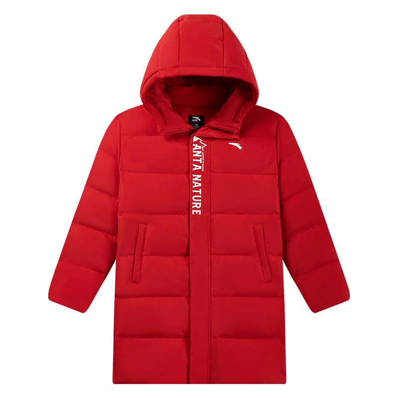 加厚长款儿童羽绒服安踏