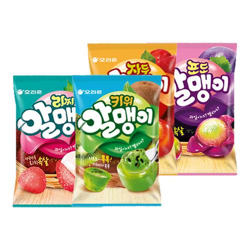 韩国进口好丽友剥皮软糖葡萄李子荔枝味水果夹心QQ糖袋装休闲零食