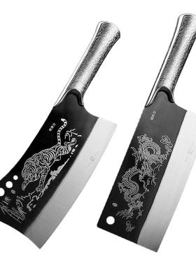 龙泉菜刀家用龙虎争霸菜刀套装切肉切菜刀砍骨头刀超快锋利开刃刀