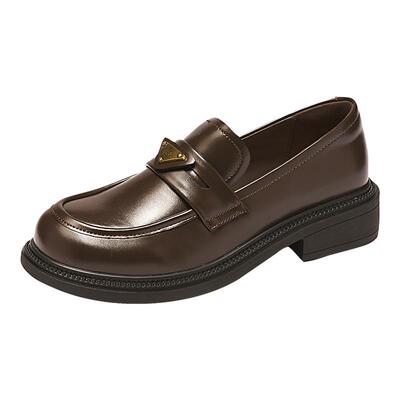 【达芙妮】复古乐福鞋女通勤单鞋