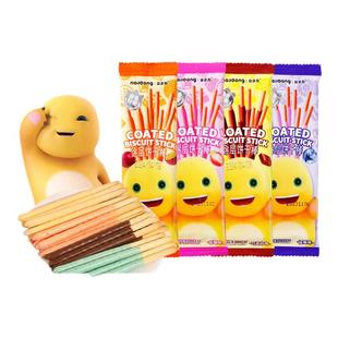 奶龙巧克力涂层饼干棒儿童长条手指饼干休闲解馋零食爆款 饰饼干 装