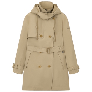 TeenieWeenie小熊女装 干练日常通勤商务可拆卸帽外套 风衣秋季