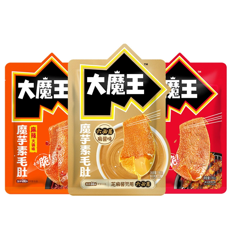 盐津铺子大魔王麻酱素毛肚大片装魔芋爽小零食休闲食品解馋零食