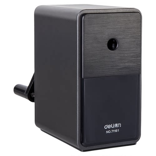 得力71161削笔器自动进铅卷笔刀手摇可调节粗细笔刨转笔刀速写炭笔铅笔削笔机修笔刀旋刨笔刀手动绞笔器