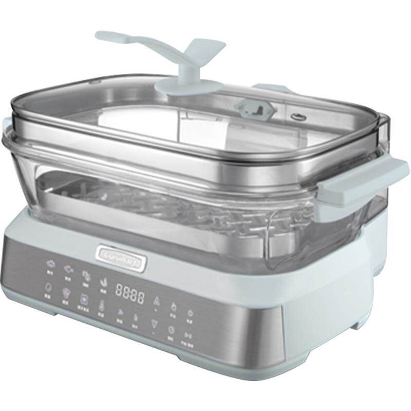 美膳雅电蒸锅多功能家用小型预约定时玻璃蒸锅大容量可拆洗蒸鱼锅