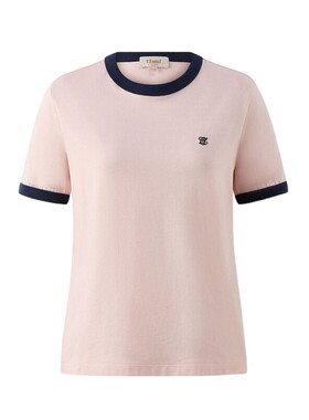 【100%棉】Eland衣恋T恤女撞色圆领设计舒适短袖上衣2025秋季新款