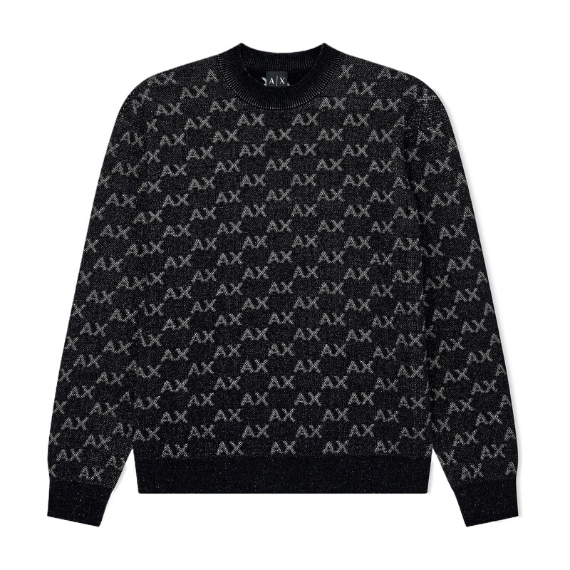 ARMANI EXCHANGE/阿玛尼秋冬新款男士混纺圆领提花宽松套头针织衫