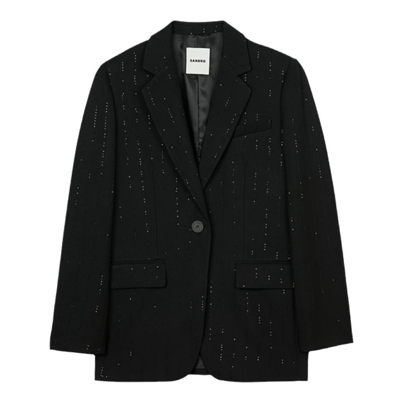 SANDRO女装时尚优雅黑色亮片西装