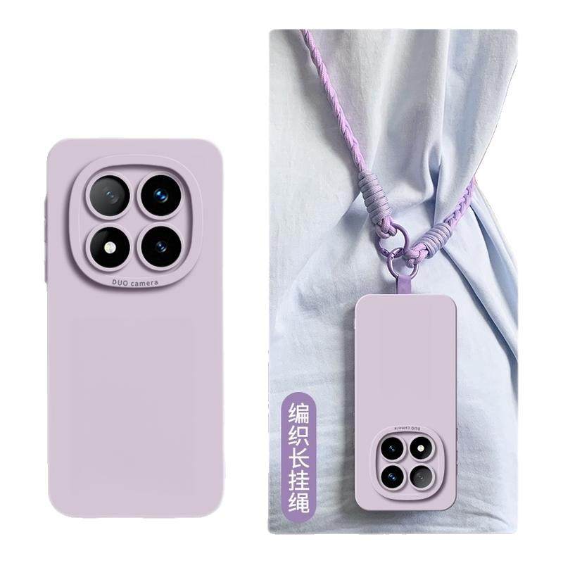 旋转支架适用红米note15pro+手机壳新款小米note14保护套斜挎长款挂绳13/12turbo液态硅胶全包防摔网红男软外