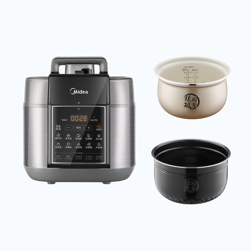 美的新款电压力锅8分钟一道菜0氟5L双内胆70Kpa多功能高压锅C5530,厨房电器,电压力锅,淘宝优惠券,粉丝福利购,淘宝优惠卷