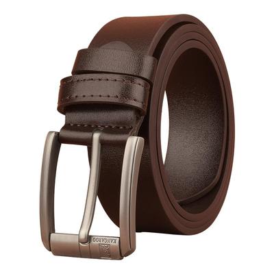 袋鼠皮带男款针扣纯男士休闲青年腰带2026新款爸爸男裤带