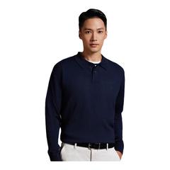 【混纺毛衣】BOSS博斯 男士刺绣徽标羊毛混纺Polo领针织毛衣