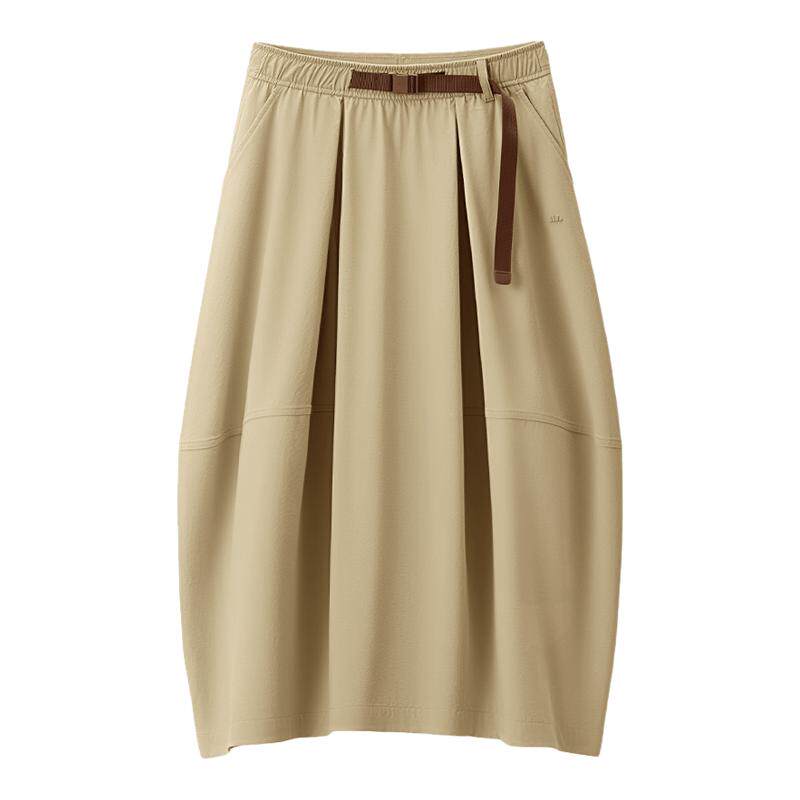 蕉下女士户外花苞裙防晒半身裙女松紧腰茧型半身长裙新款显瘦裙子