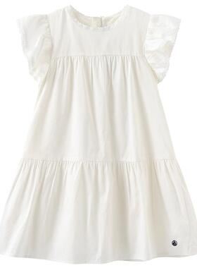法国Petitbateau小帆船童装女童A字小飞袖连衣裙A0A4S