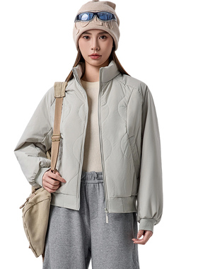 蕉下气绒夹克外套新款夹棉棉衣菱格美式飞行员保暖似羽绒轻薄棉服