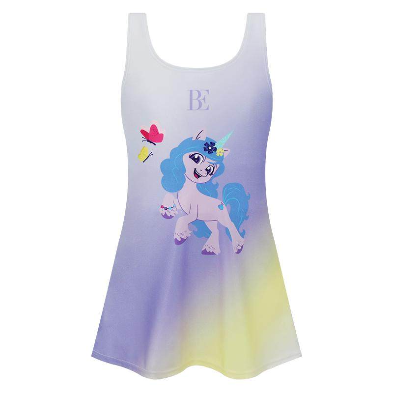 BE范德安联名女童裙式连体泳衣