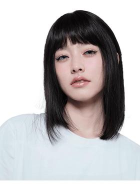 Sleek假发女长发全头套刘海短发全真人发时尚造型透气自然发套
