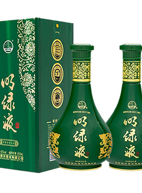 专卖店 安徽明绿液普绿42度明绿香型白酒450ml*2瓶装送礼带礼袋