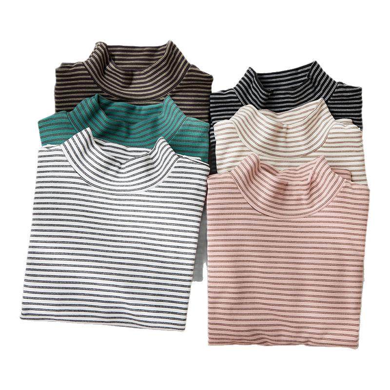 贝贝怡儿童打底衫德绒秋冬季男童半高领T恤上衣女孩长袖宝宝衣服