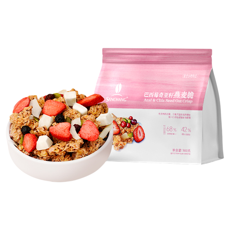 三昌燕麦脆营养早餐即食冲饮早餐水果坚果零食谷物脆烘焙燕麦片,咖啡/麦片/冲饮,水果/坚果混合麦片,淘宝优惠券,粉丝福利购,淘宝优惠卷