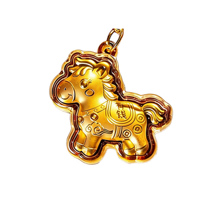 新年送礼足金999黄金迷你小小马上有钱手机链钥匙扣包挂件送礼物