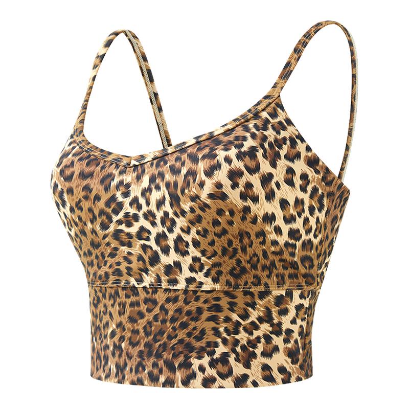 【达人同款】MU沐岚瑜伽运动豹纹上衣吊带一体式背心春夏轻氧zoo