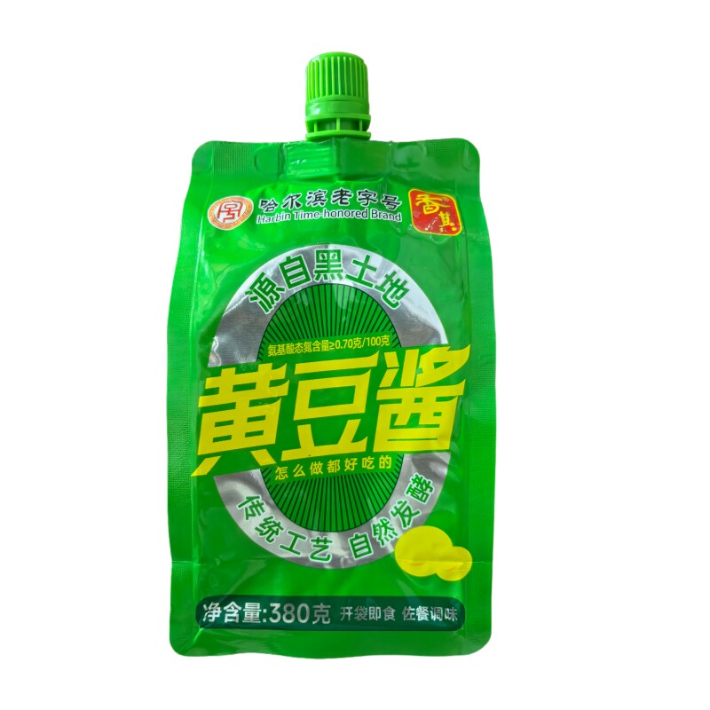 香其无添加黄豆酱380g正宗东北大酱家用豆瓣酱熟酱蘸酱菜鸡蛋酱