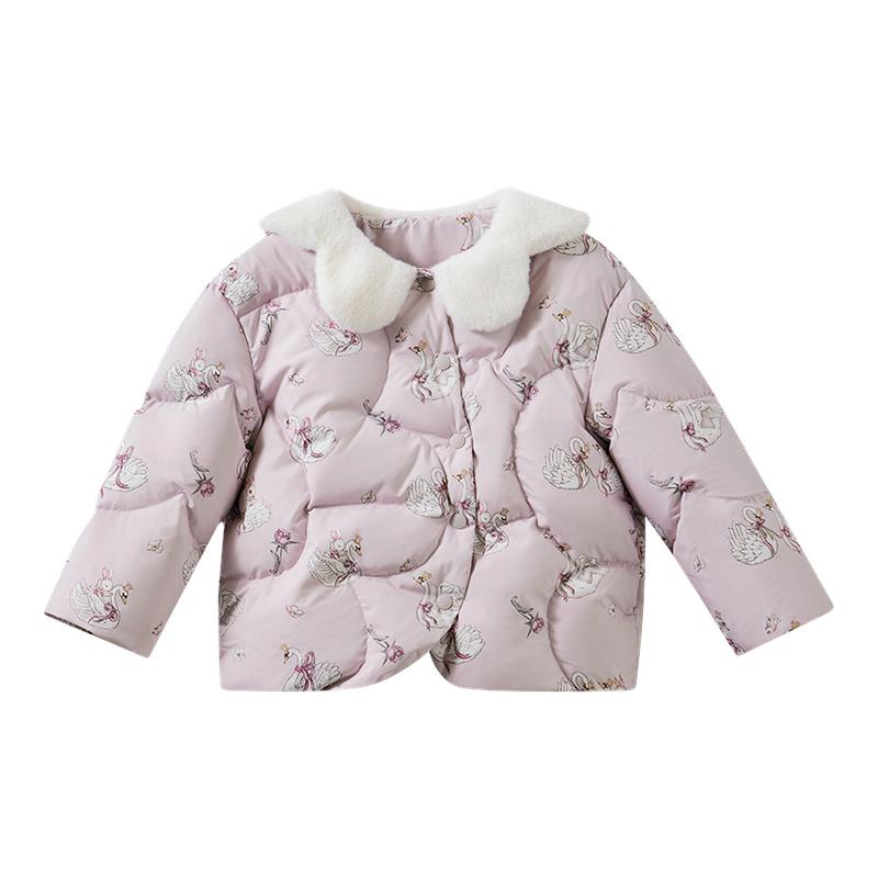 嫚熙童装95白鹅绒羽绒服儿童轻薄外出防风蓄热女宝保暖儿童外套冬