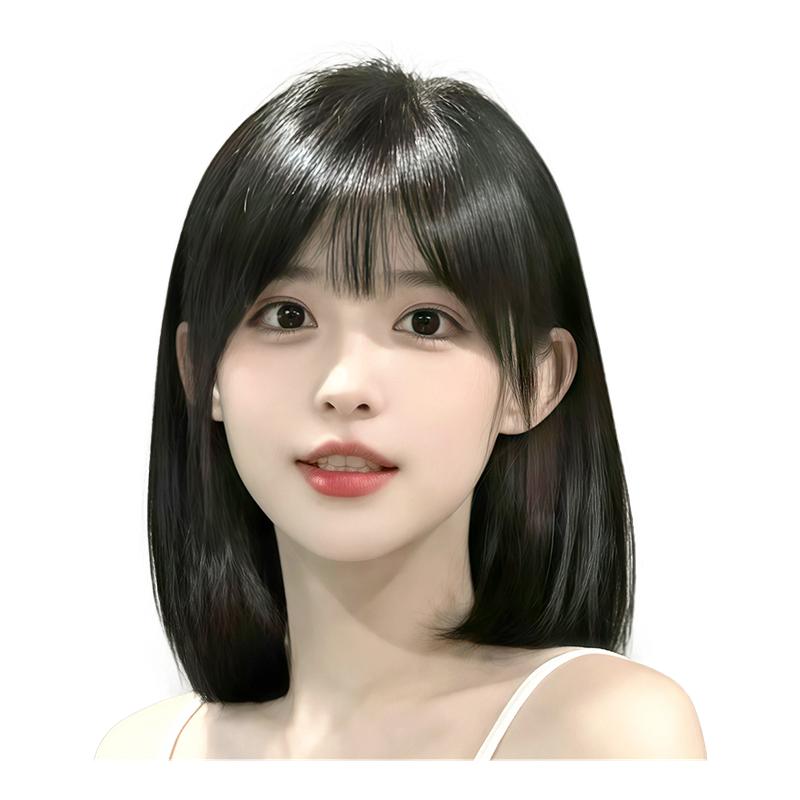 美禾空气刘海真发减龄齐肩假发套