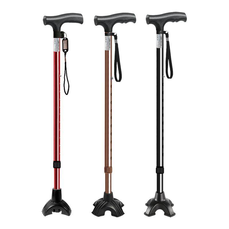 元气地带四脚老人拐杖轻便伸缩手杖稳固防滑拐棍三脚便携老人拐杖