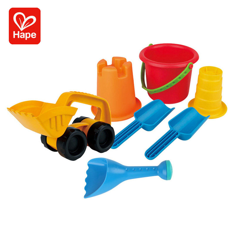 Hape儿童沙滩玩具挖沙工具套装铲子小桶玩沙子玩水工具