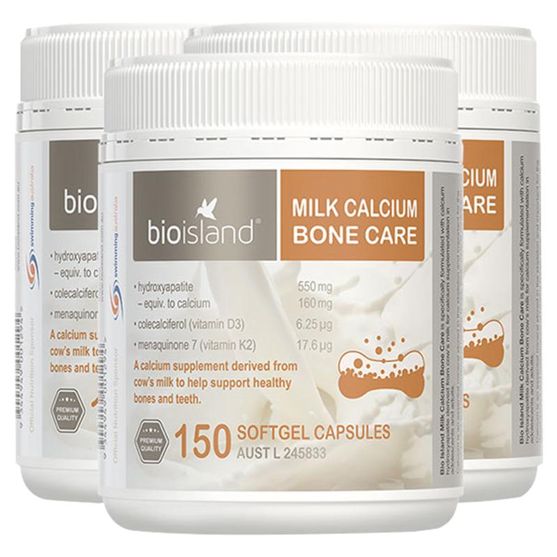 BioIsland牛乳钙胶囊150ml*3