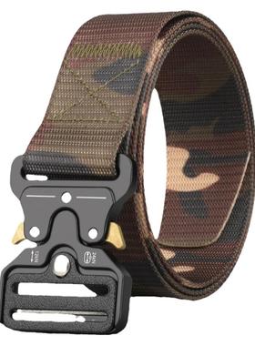 鳄鱼卡扣机能战术皮带男士帆布裤带高中生一年级大学生军训服腰带