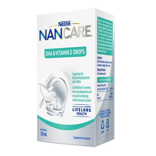 Nestlé NANCARE Витамин D&DHA в каплях, 10 мл, детское питание, подходит для детей от 0 до 2 лет.