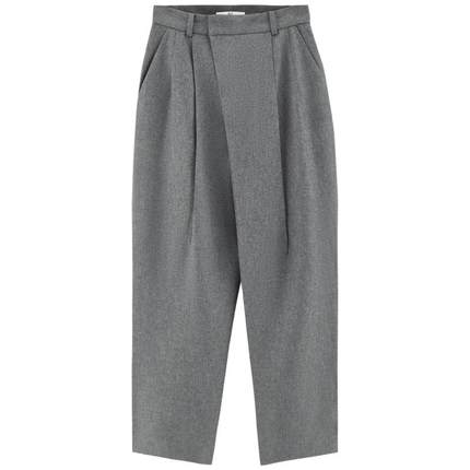 SLY 2023夏季新款锥型折缝通勤简约宽松西装休闲裤030GAY31-2800