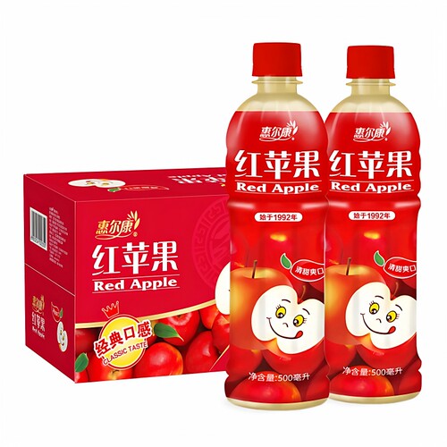 惠尔康红苹果果汁500ml*15瓶整箱