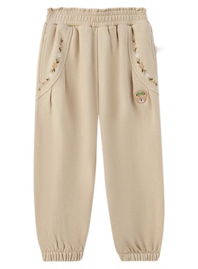 【索罗娜】PawinPaw卡通小熊童装25年秋冬新款女宝宝花苞束脚长裤