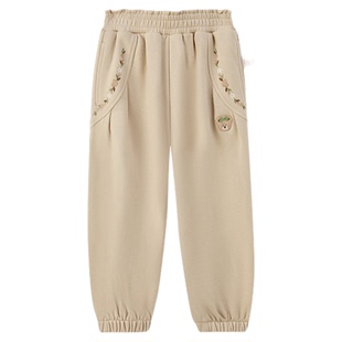 25年秋冬新款 PawinPaw卡通小熊童装 女宝宝花苞束脚长裤 索罗娜