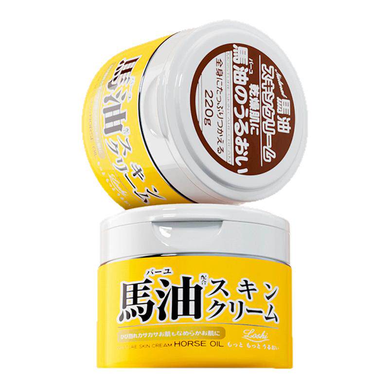 Loshi马油面霜女滋润保湿深层补水舒缓肌肤温和敏感日本进口2瓶装