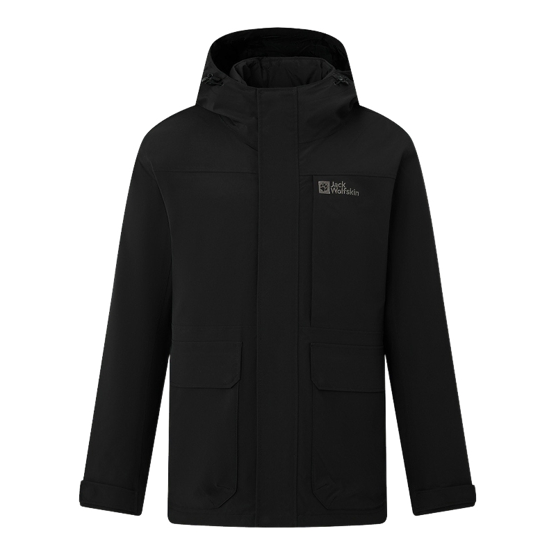 JackWolfskin狼爪25秋冬新款男子防风保暖三合一夹克外套 A65700