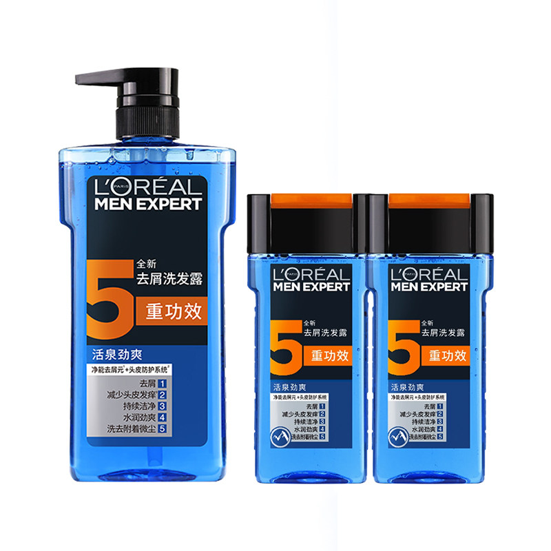 欧莱雅男士活泉劲爽去头屑清洁洗发水男士洁净酷爽官方旗舰店正品