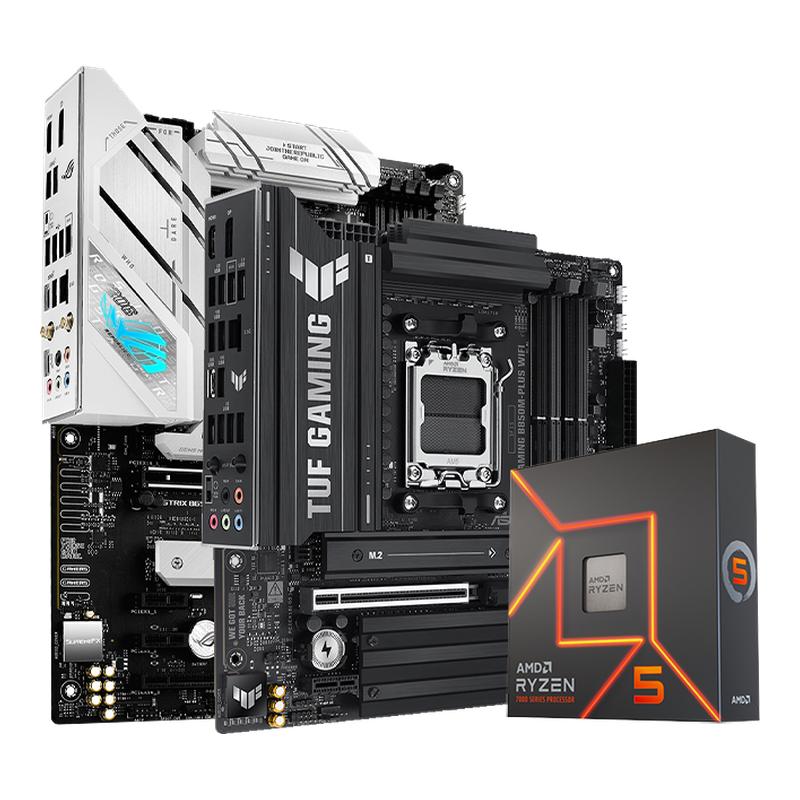 AMD锐龙R5 7600X盒装搭华硕B650M 吹雪 B850M 重炮手 主板CPU套装