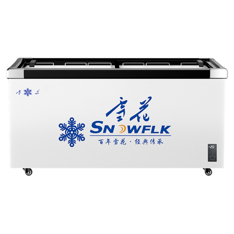 雪花岛柜冰柜商用大容量雪糕冷柜冰箱冷藏保鲜冷冻玻璃卧式展示柜