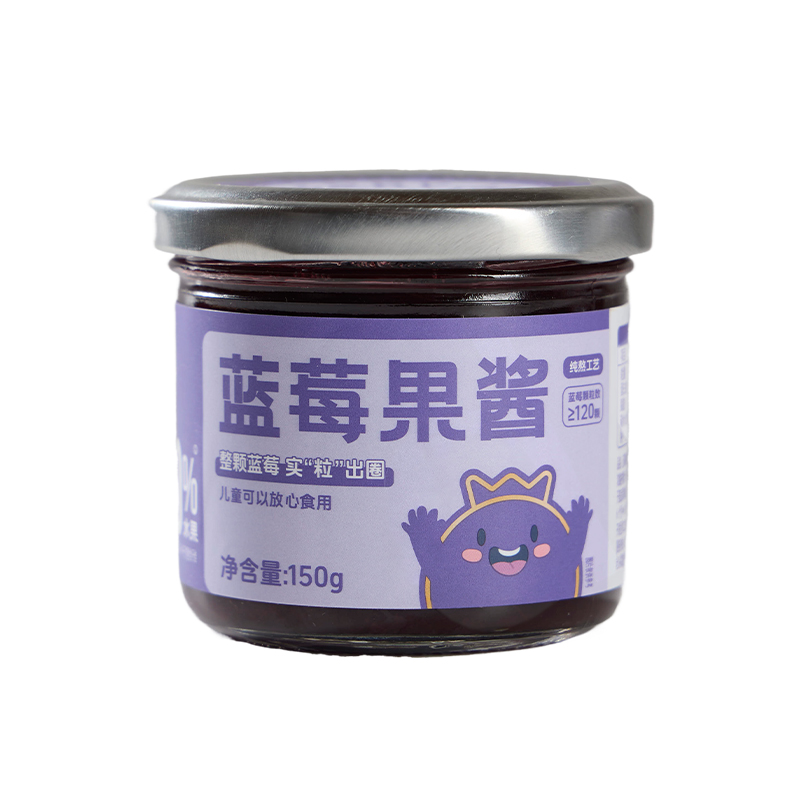 紫约纯熬蓝莓酱果酱100%水果成分