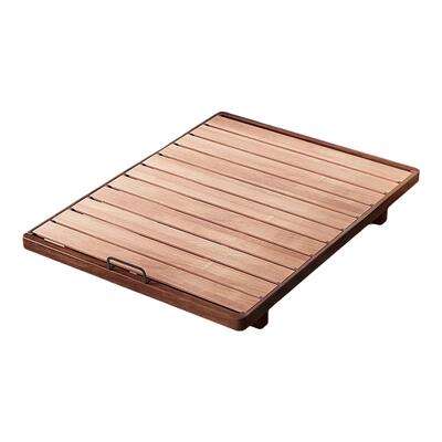 原木色全实木榫卯静音悬浮床架