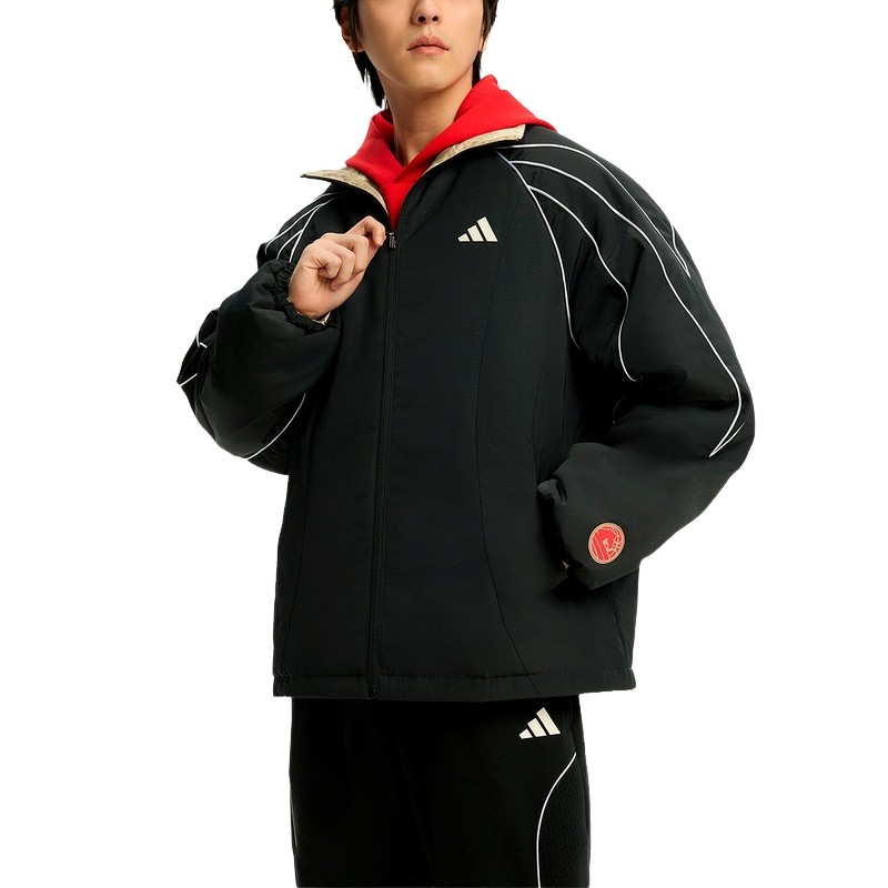 阿迪达斯马年主题新年款双面穿棉衣篮球夹克26春男连帽棉服KT0618,运动服/休闲服装,运动棉衣,淘宝优惠券,粉丝福利购,淘宝优惠卷